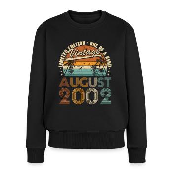 20. Geburtstag Jahrgang August 2002 One of Kind - Frauen Premium Bio Pullover - Schwarz - Vorne - Julia (174cm)