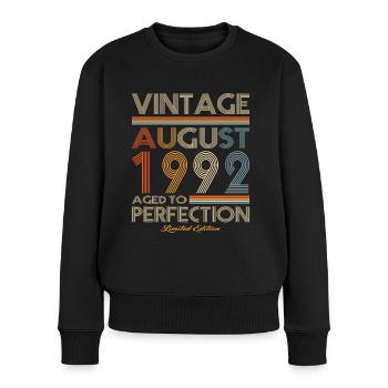 30. Geburtstag Jahrgang 1992 August 1992 - Frauen Premium Bio Pullover - Schwarz - Vorne - Julia (174cm)