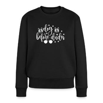 Chiens devant les gars - Pull Premium bio Femme - noir - Devant - Julia (174cm)