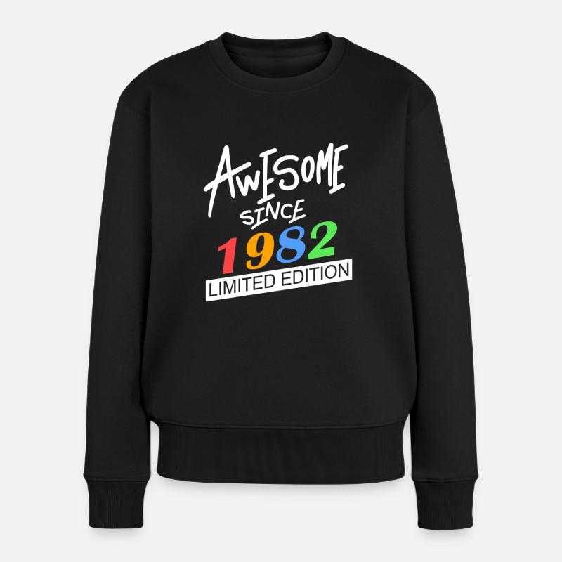 1982 - Jahrgang 1982 - Frauen Premium Bio Pullover - Schwarz