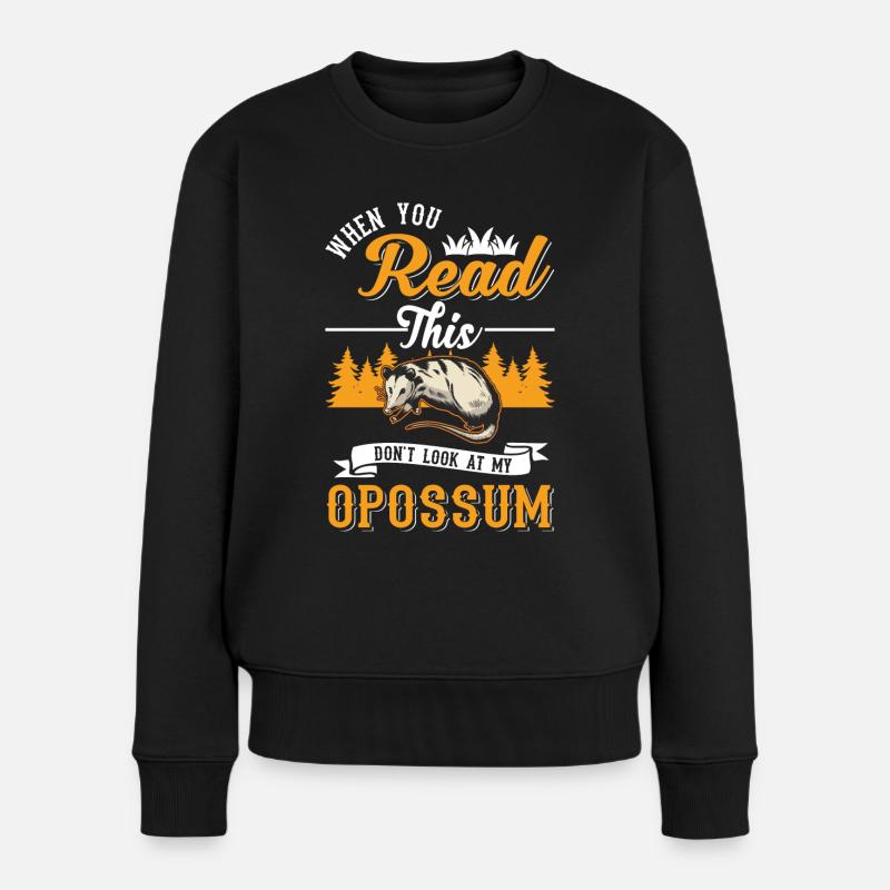 Opossum Geschenk Possum Beutelratte - Frauen Premium Bio Pullover - Schwarz