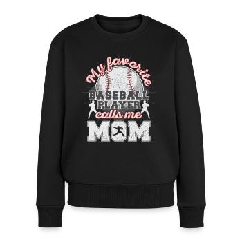 Baseball Maman Maman Mère Joueur de Baseball Cadeau - Pull Premium bio Femme - noir - Devant - Julia (174cm)