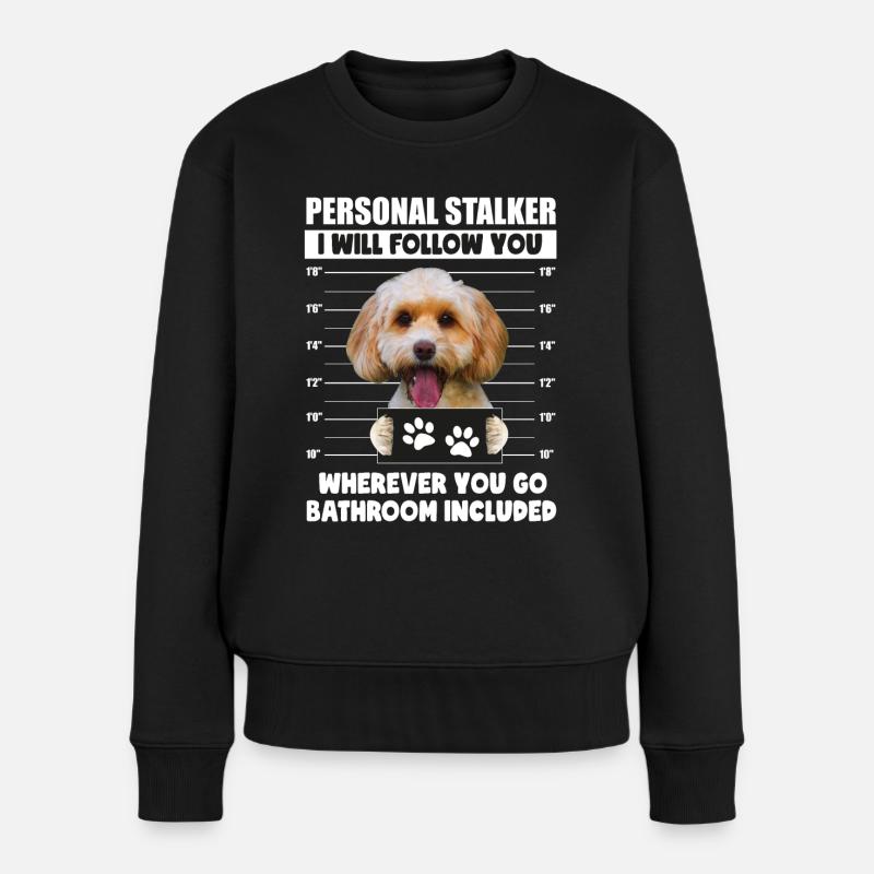 Persönliches Stalker Dog, Cockapoo, Puppy Lover Geschenk - Frauen Premium Bio Pullover - Schwarz