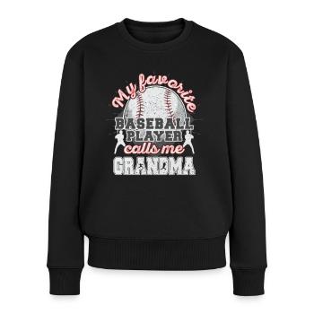Grand-mère de baseball Grand-mère Joueuse de baseball Grand-mère - Pull Premium bio Femme - noir - Devant - Julia (174cm)