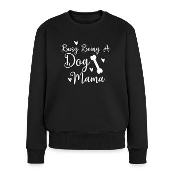 Employée comme mère de chien - Pull Premium bio Femme - noir - Devant - Julia (174cm)