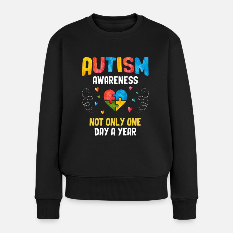 Autismus - Frauen Premium Bio Pullover - Schwarz