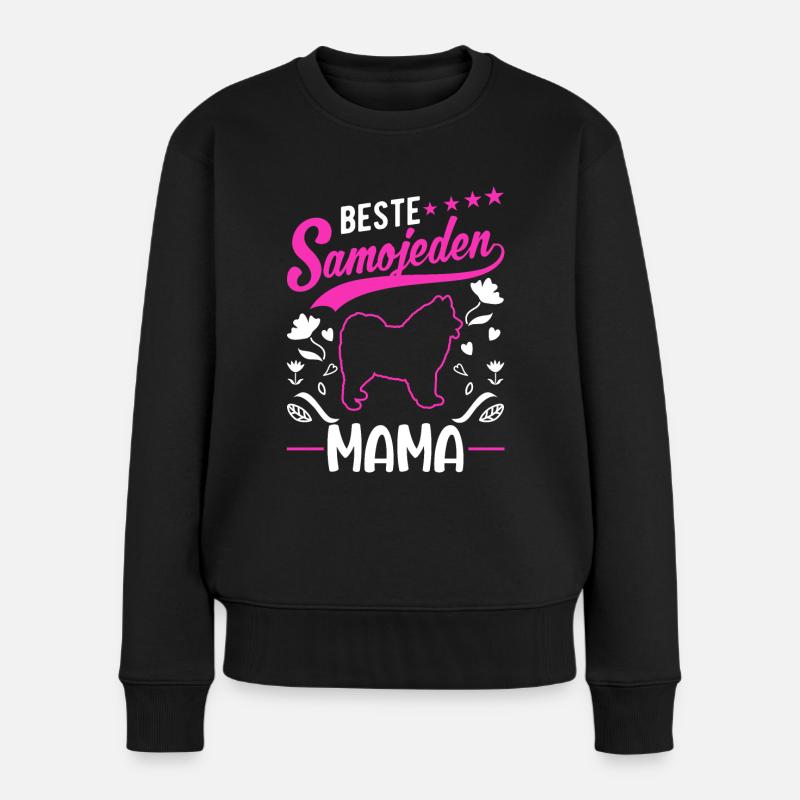 Beste Samojeden Mama Schlittenhund Samojeden - Frauen Premium Bio Pullover - Schwarz