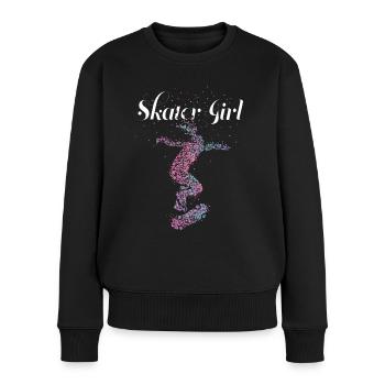 Skater Girl Skateboard Skateboarderin Skaten - Frauen Premium Bio Pullover - Schwarz - Vorne - Julia (174cm)