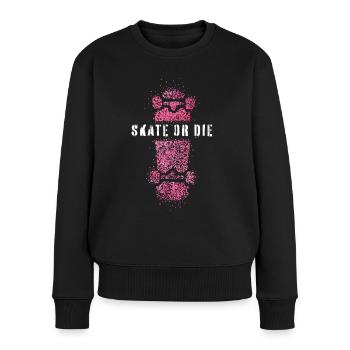 Skate ou le skateboarder Skater Longboard - Pull Premium bio Femme - noir - Devant - Julia (174cm)