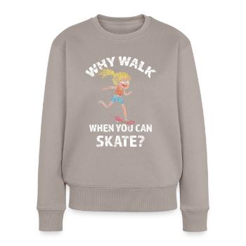 Skate or die Skater Skateboarder Skatepark Skaten - Frauen Premium Bio Pullover - Taupe - Vorne - Julia (174cm)