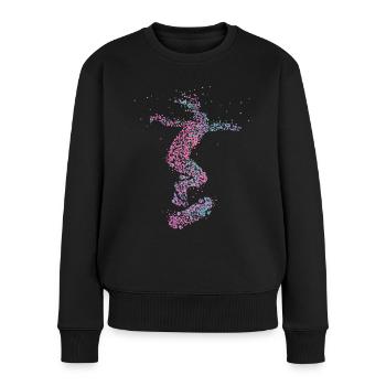 Skateboarderin Skaterin Skills Tricks Skatepark - Frauen Premium Bio Pullover - Schwarz - Vorne - Julia (174cm)
