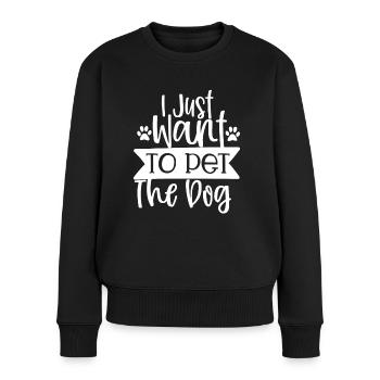 Employed as a dog mom - Women's Premium Organic Jumper - black - Front - Julia (174cm)