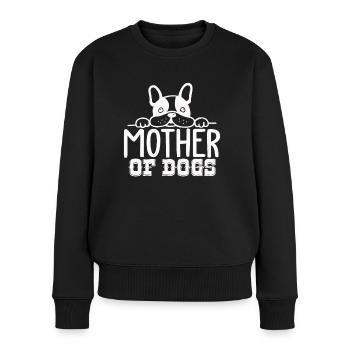 Mutter von Hunden - Frauen Premium Bio Pullover - Schwarz - Vorne - Julia (174cm)
