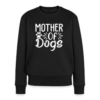 Mutter von Hunden - Frauen Premium Bio Pullover - Schwarz - Vorne - Julia (174cm)