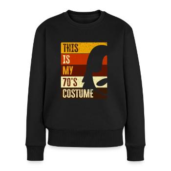 70s Seventies 1970s Party Outfit Costume - Women's Premium Organic Jumper - black - Front - Julia (174cm)