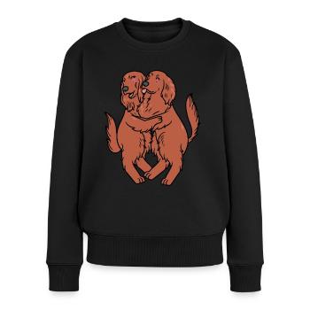 Irish Setter Hund Irischer Roter Setter Pärchen - Frauen Premium Bio Pullover - Schwarz - Vorne - Julia (174cm)