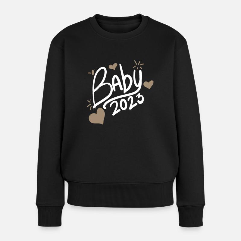 Bébé 2023 - Naissance Enceinte 2023 Grossesse - Pull Premium bio Femme - noir