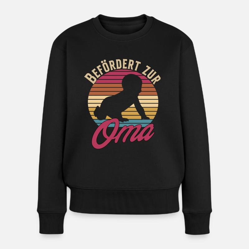 Befördert Zur Oma - Frauen Premium Bio Pullover - Schwarz