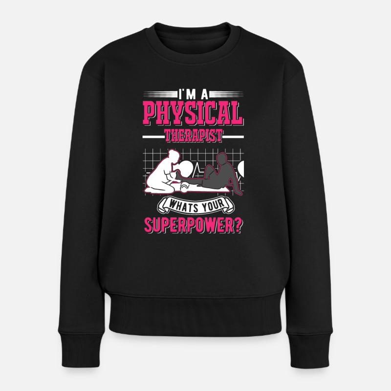 Physiothérapeute Superpuissance Physiothérapie Physio - Pull Premium bio Femme - noir
