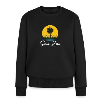 San Jose Sommer Palmen Urlaub Reisen Souvenir - Frauen Premium Bio Pullover - Schwarz - Vorne - Julia (174cm)