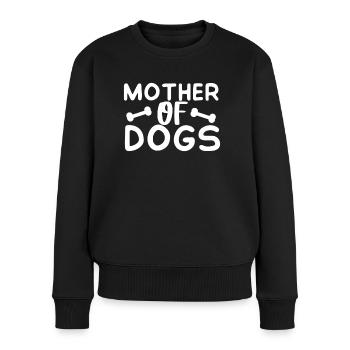 Mutter von Hunden - Frauen Premium Bio Pullover - Schwarz - Vorne - Julia (174cm)