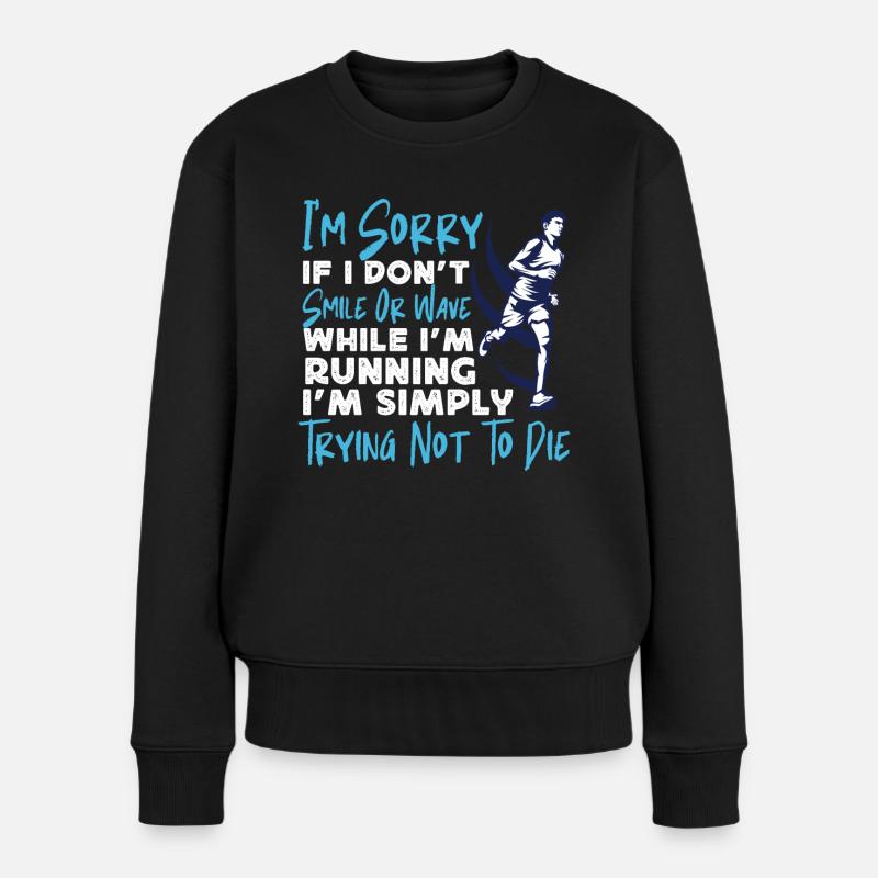 Running Runner Half Marathon I'm - Frauen Premium Bio Pullover - Schwarz