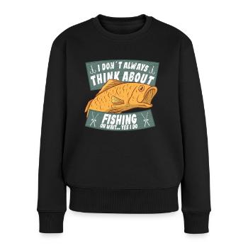 Les pêcheurs pensent toujours à la pêche Pêche Les pêcheurs - Pull Premium bio Femme - noir - Devant - Julia (174cm)