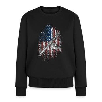 La pêche à la ligne est dans mon ADN Pêche pêcher Pêche - Pull Premium bio Femme - noir - Devant - Julia (174cm)