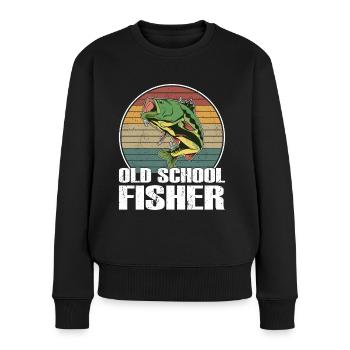 Pêcheur à la vieille école Pêche Pêcheur Pêche - Pull Premium bio Femme - noir - Devant - Julia (174cm)