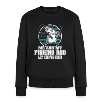 Angler Me & My Fishing Rod Let Fun Begin Angeln - Pull Premium bio Femme - noir - Devant - Julia (174cm)