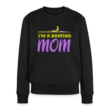 Ich Bin Eine Boot Fahrende Mutter Bootfahren Yacht - Frauen Premium Bio Pullover - Schwarz - Vorne - Julia (174cm)