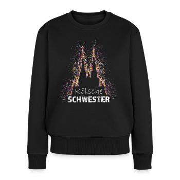 Kölsche Schwester Kölner Dom Konfetti Kostümersatz - Frauen Premium Bio Pullover - Schwarz - Vorne - Julia (174cm)