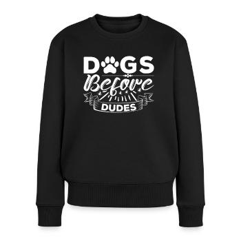Chiens devant les gars - Pull Premium bio Femme - noir - Devant - Julia (174cm)