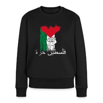 Palästina Tshirt Herren Kinder Damen Palestine - Frauen Premium Bio Pullover - Schwarz - Vorne - Julia (174cm)