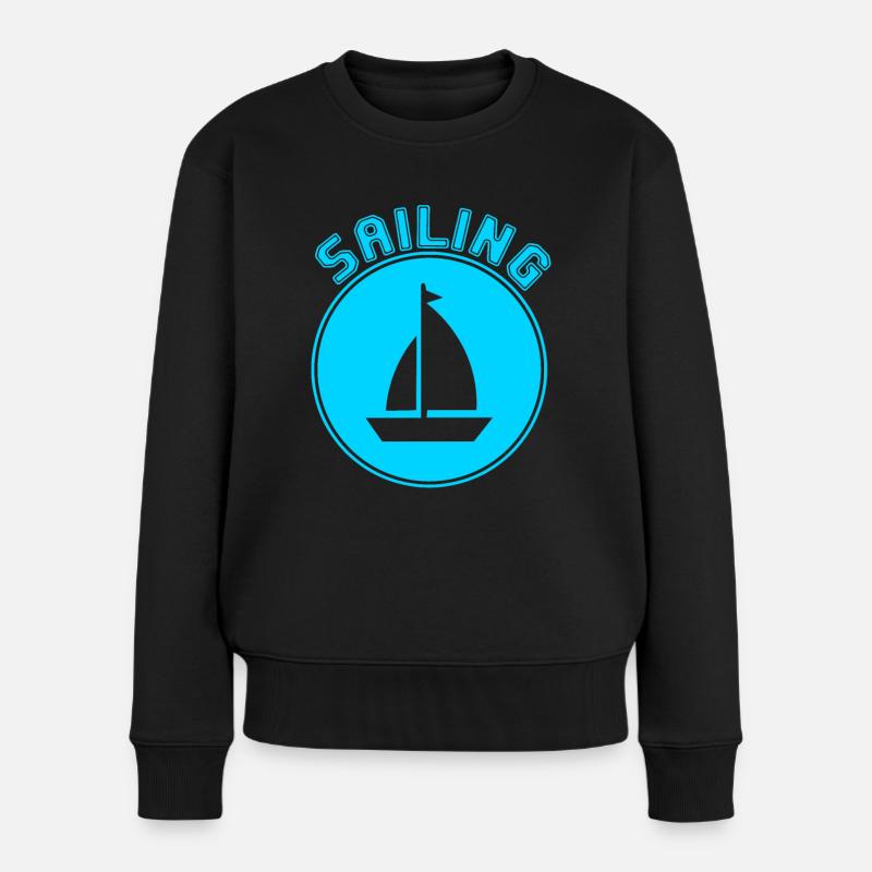 Segeln - Frauen Premium Bio Pullover - Schwarz