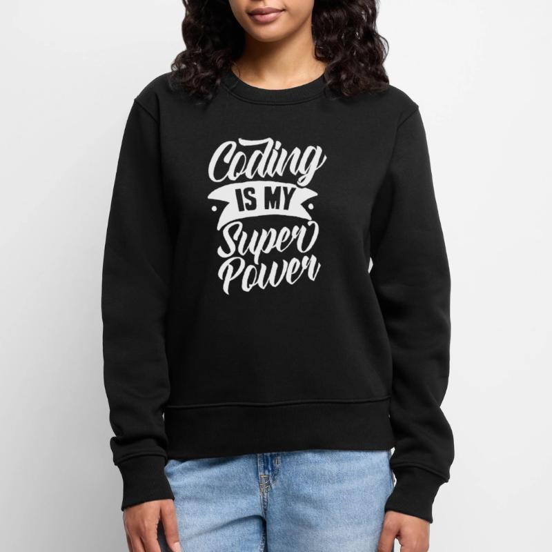 Coding Ist Meine Superkraft Coder Programmierer Frauen Premium Bio Pullover