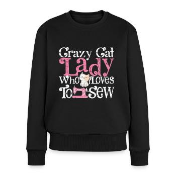 Stricken Geschenkidee Nähen Häkeln - Frauen Premium Bio Pullover - Schwarz - Vorne - Julia (174cm)