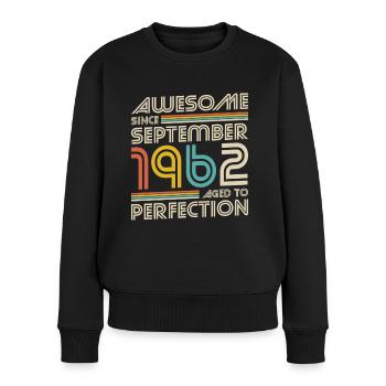 60th birthday born September 1962 - Women's Premium Organic Jumper - black - Front - Julia (174cm)