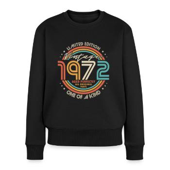 50th birthday born 1972 Aged Perfectly - Women's Premium Organic Jumper - black - Front - Julia (174cm)