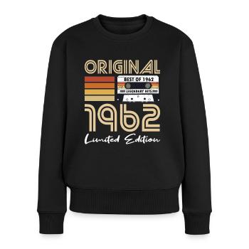 60th birthday born 1962 Original 1962 - Women's Premium Organic Jumper - black - Front - Julia (174cm)