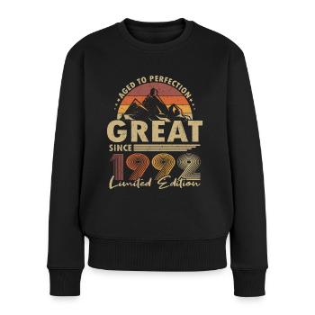 30th birthday vintage 1992 Great since 1992 - Women's Premium Organic Jumper - black - Front - Julia (174cm)