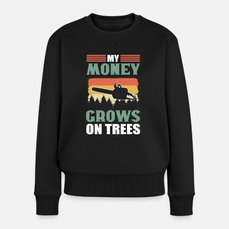 Arboriculteurs Bûcherons Bûcherons Arbres Sylviculture - Pull Premium bio Femme - noir