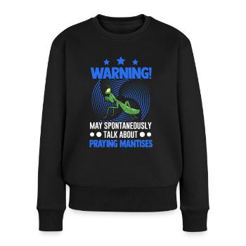 Gottesanbeterin Mantis Fangschrecke - Frauen Premium Bio Pullover - Schwarz - Vorne - Julia (174cm)