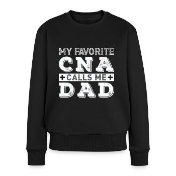 Mon AIIC préféré m’appelle papa - Pull Premium bio Femme - noir - Devant - Julia (174cm)
