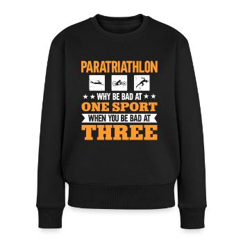 Paratriathlon, pourquoi mauvais dans un sport - Pull Premium bio Femme - noir - Devant - Julia (174cm)