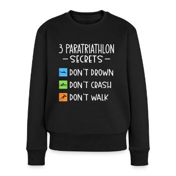 Les secrets du paratriathlon Ne pas se noyer, tomber - Pull Premium bio Femme - noir - Devant - Julia (174cm)