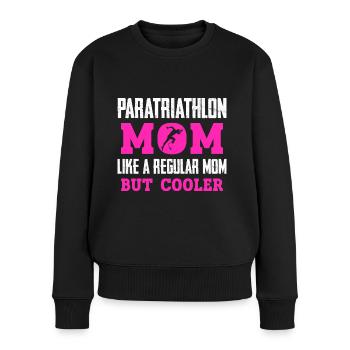 Maman paratriathlon comme une mère normale, mais - Pull Premium bio Femme - noir - Devant - Julia (174cm)