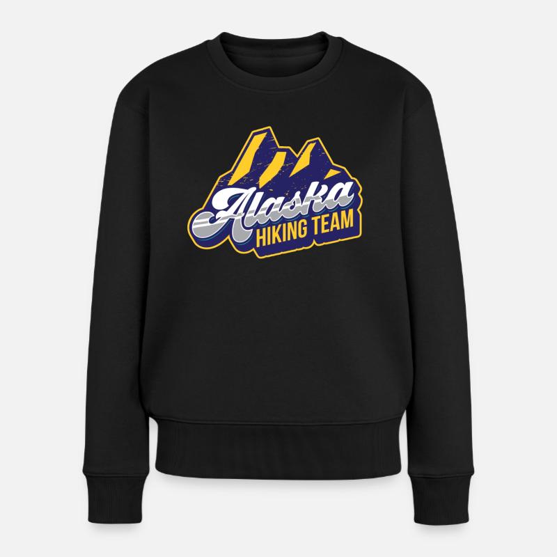 Alaska Wanderteam Wanderer Wandern Wanderung - Frauen Premium Bio Pullover - Schwarz