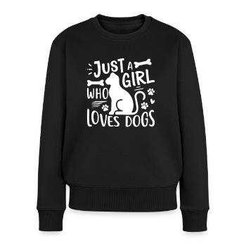 JUSTE UNE FILLE QUI AIME LES CHIENS - Pull Premium bio Femme - noir - Devant - Julia (174cm)