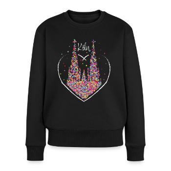 Köln Kölner Dom Karneval Konfetti Kostümersatz - Frauen Premium Bio Pullover - Schwarz - Vorne - Julia (174cm)